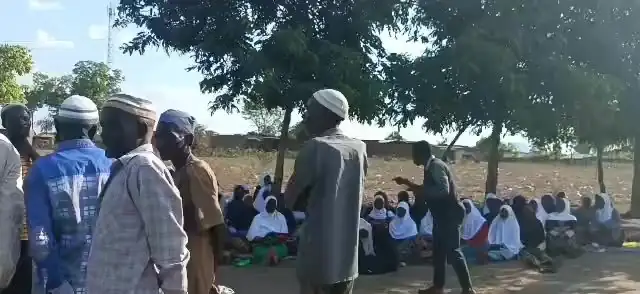 Community gathering at a Mini Islamic Centre site